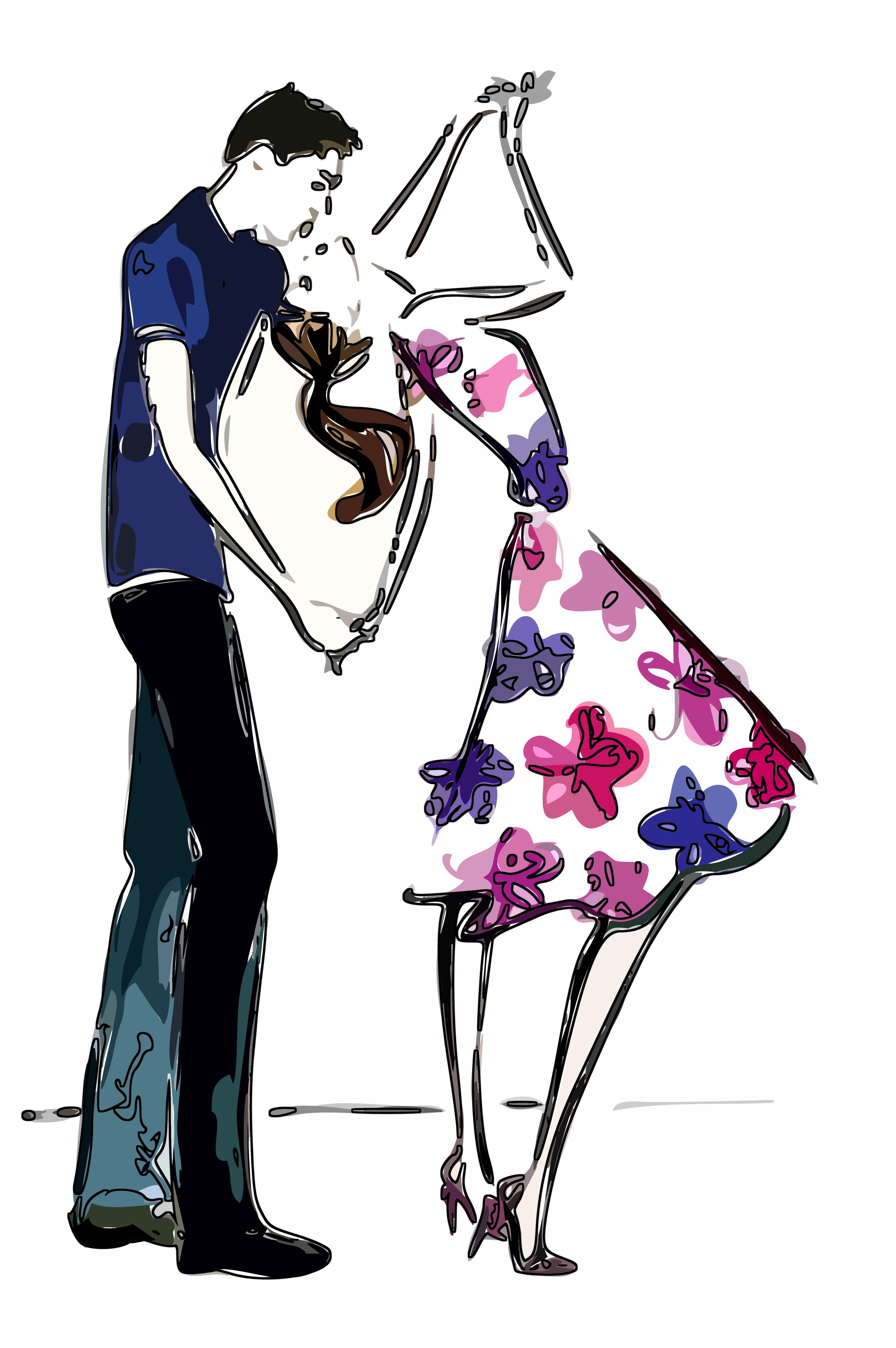 Couple-Dancing-and-Kissing-pop-art