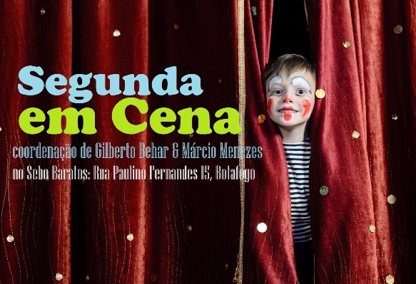 Boy Clown Peering Through Stage Curtains